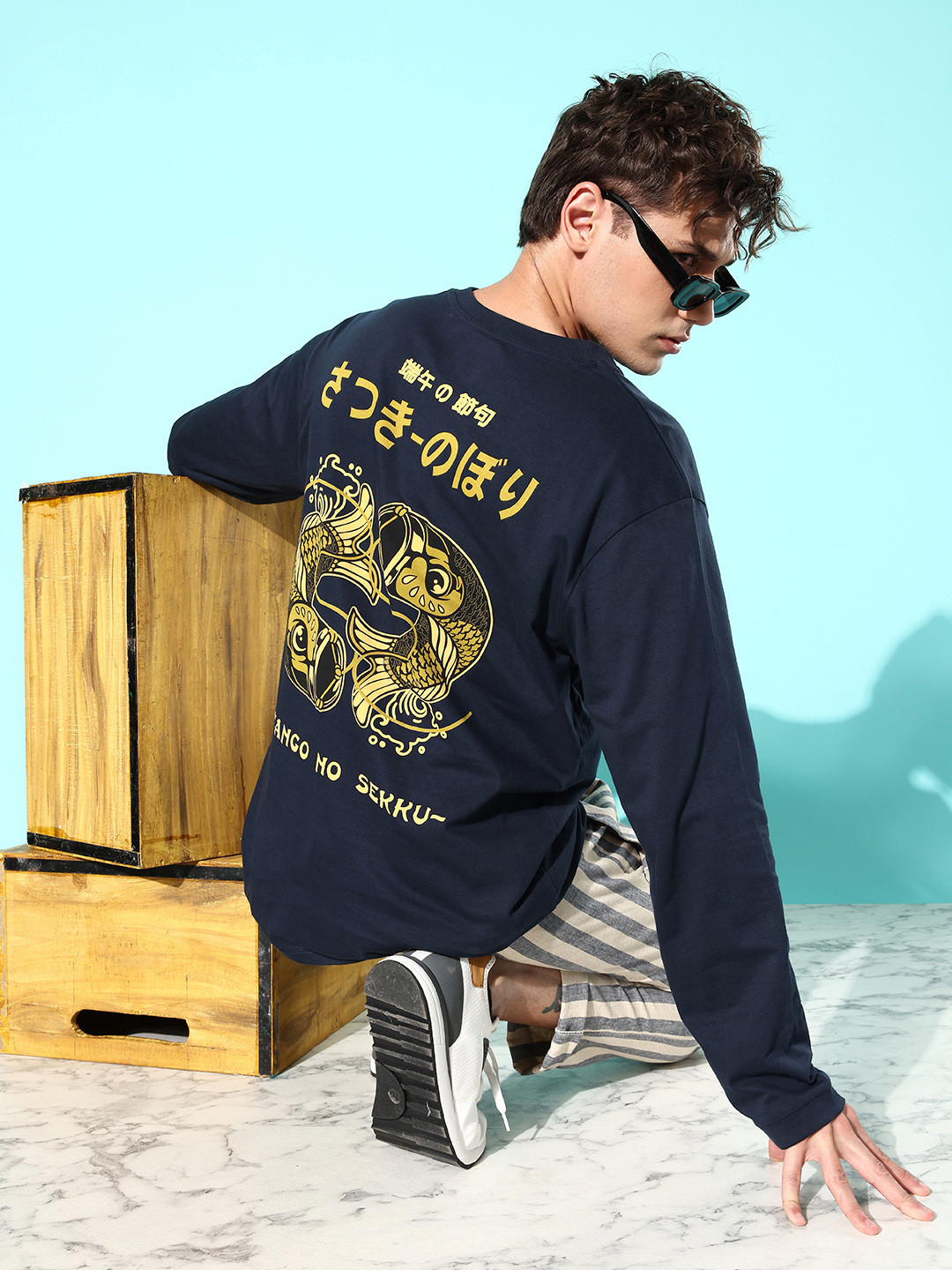 Difference of Opinion Men Printed Oversized T-shirt