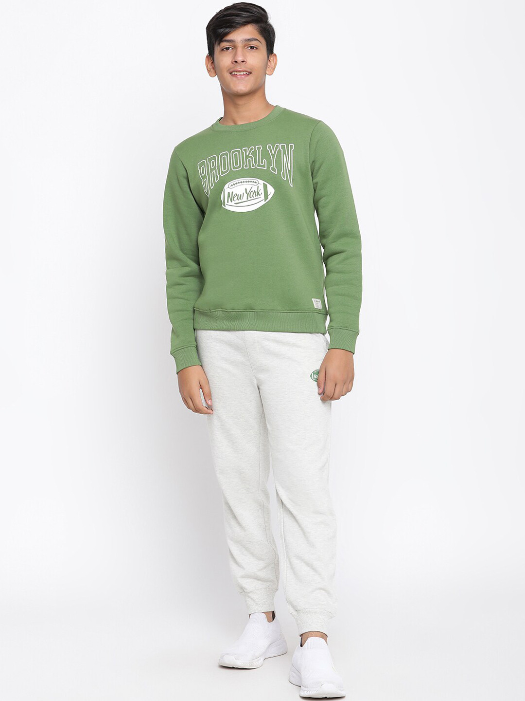 Lil Tomatoes Boys Olive-Green Printed Tracksuits