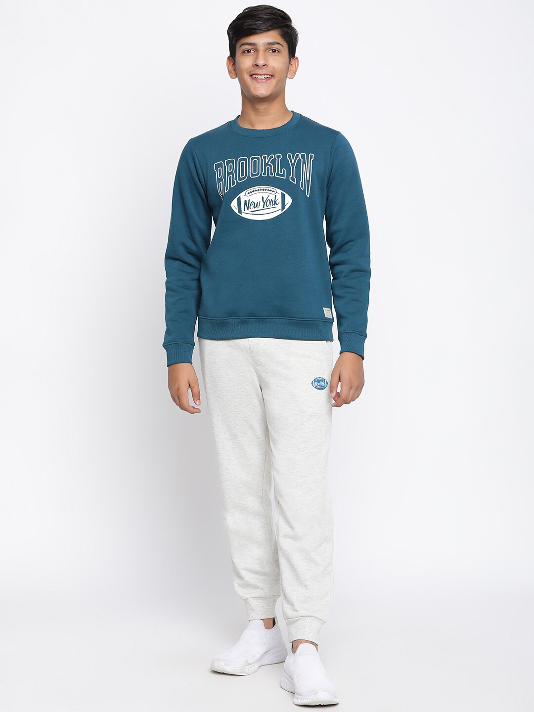 Lil Tomatoes Boys Teal Blue Solid Tracksuits