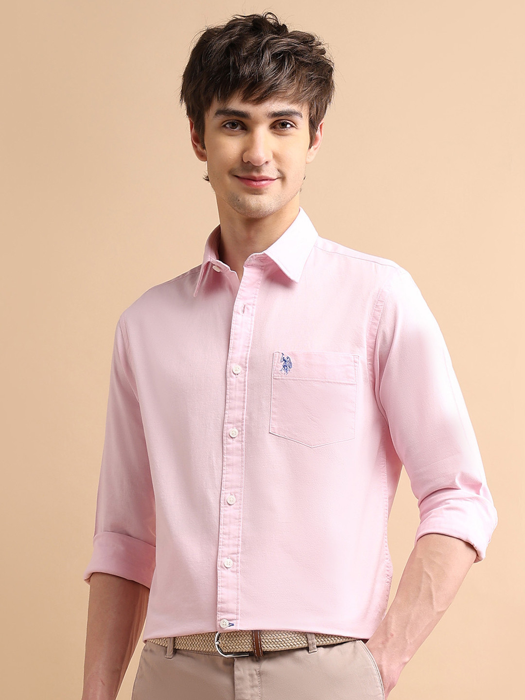 U.S. Polo Assn. Men Pink Soft Oxford Shirt