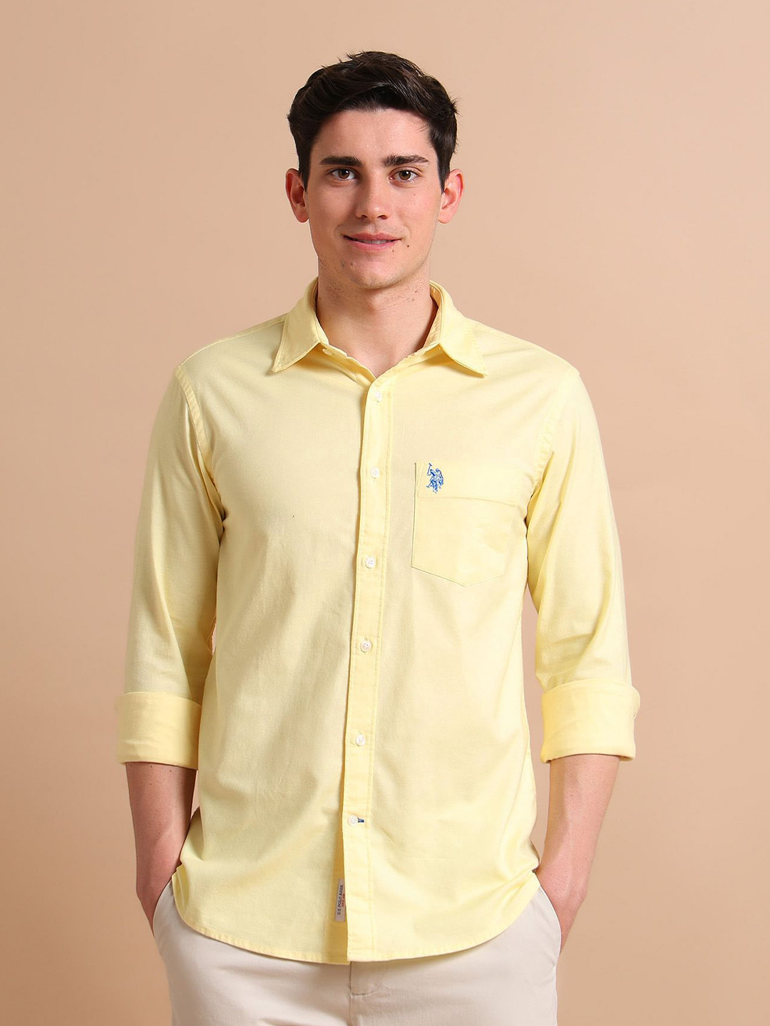 U.S. Polo Assn. Men Yellow Soft Oxford Shirt
