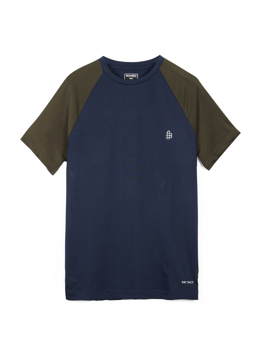 Bonjour Men Navy Blue & Olive Green T-shirt