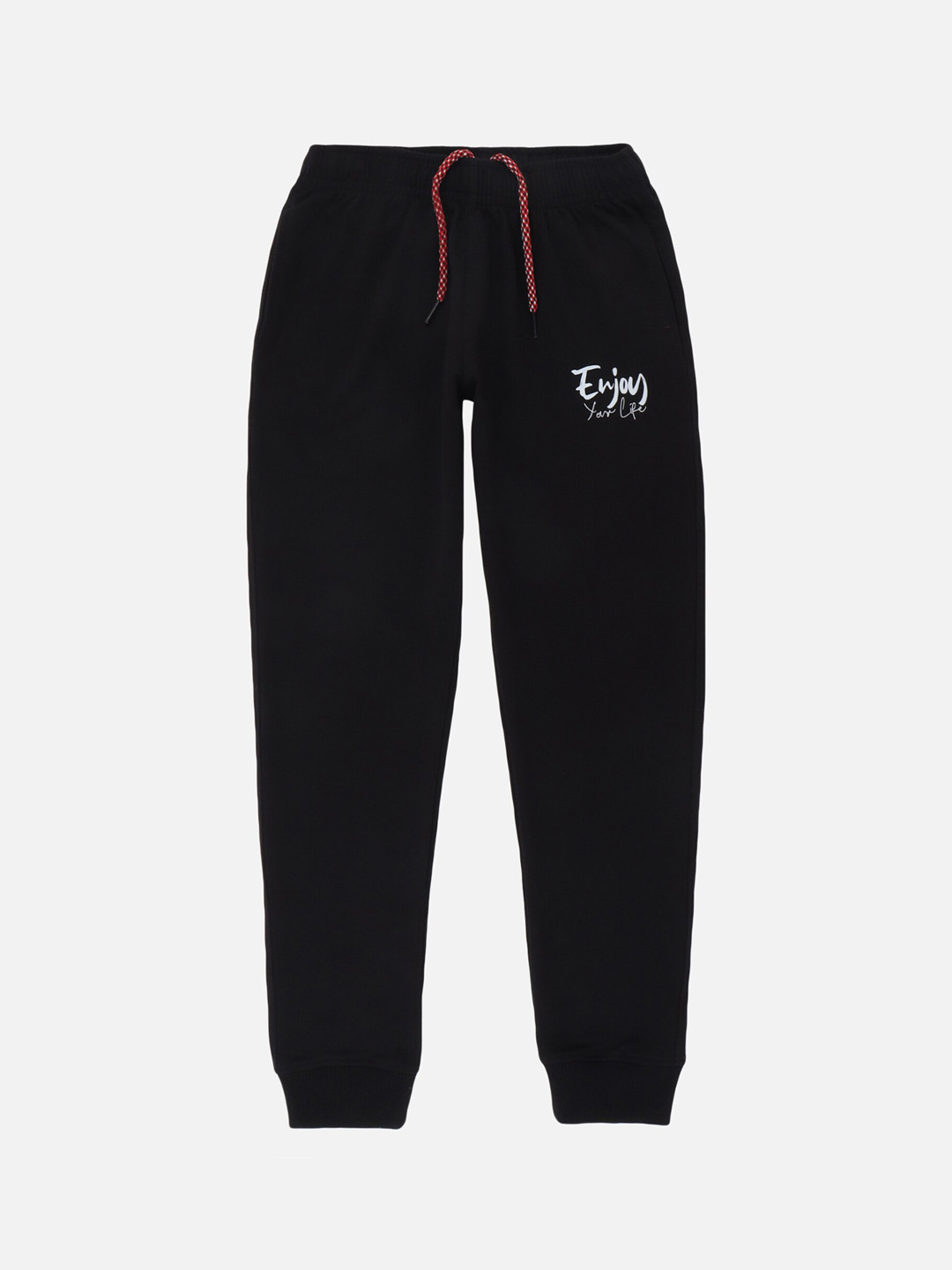 DYCA Boys Black Typograpy Printed Track Pants