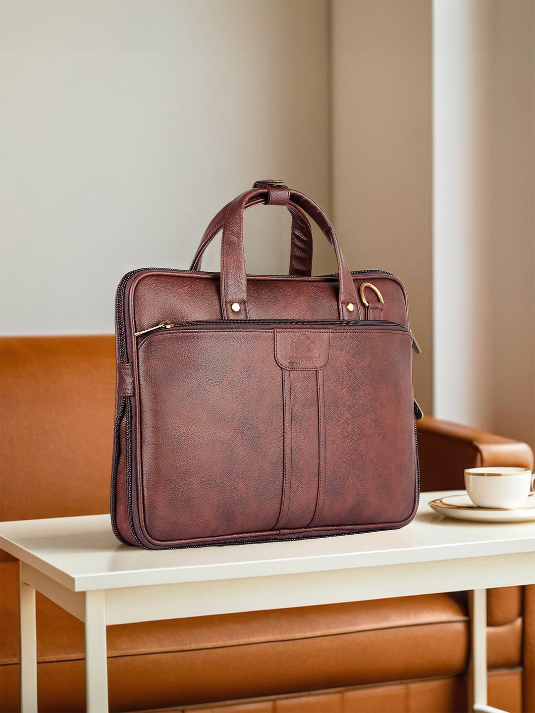 THE CLOWNFISH Richard Unisex Brown Messenger Bag