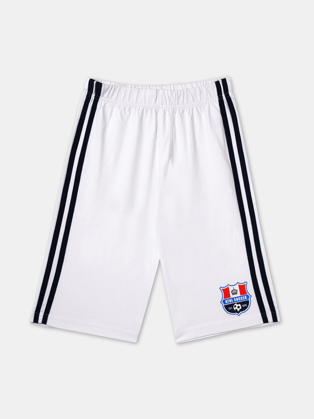 R&B Boys White Solid Cotton Shorts