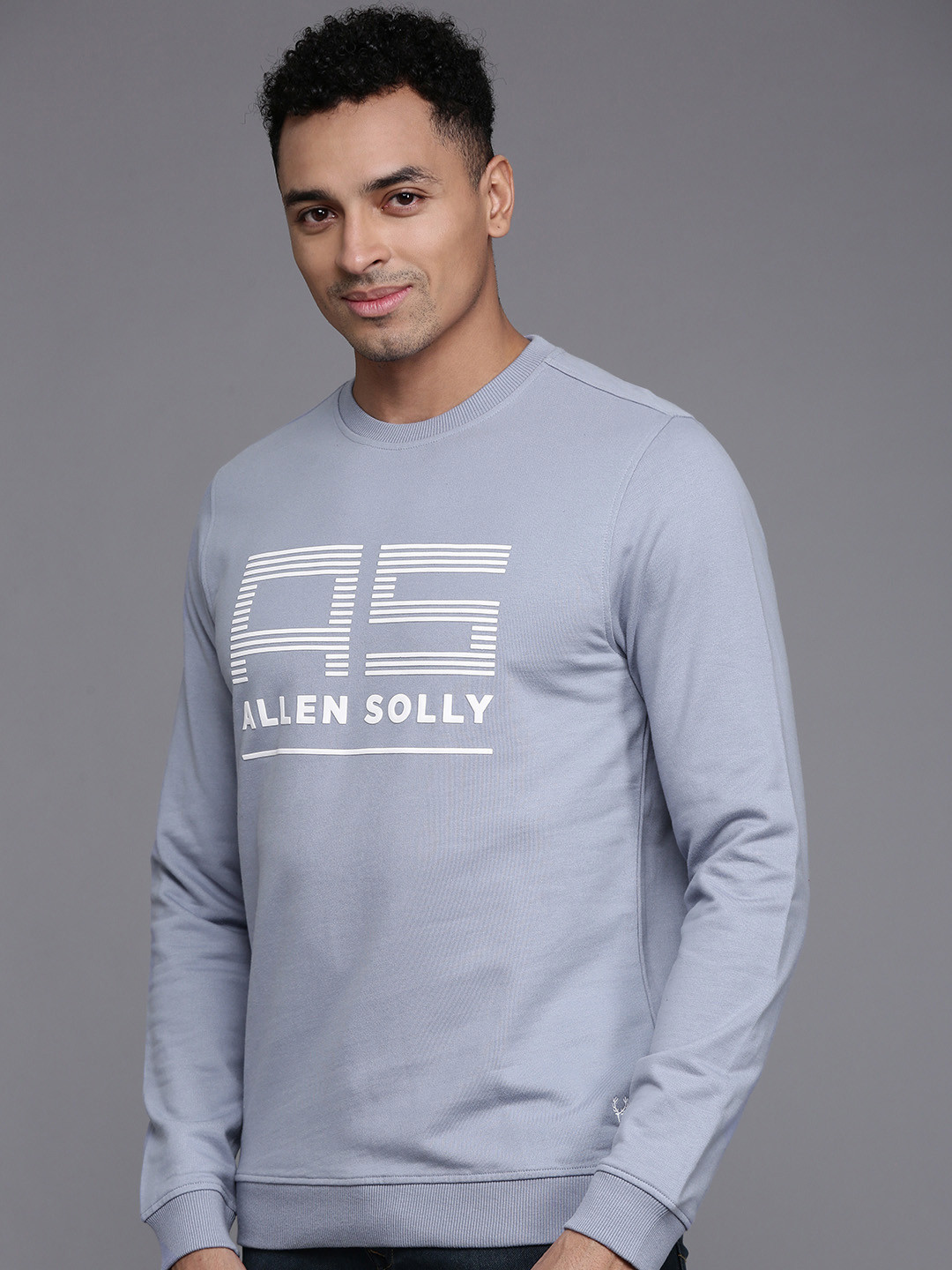 Allen Solly Sport Brand Logo Printed Pure Cotton Sweatshirt