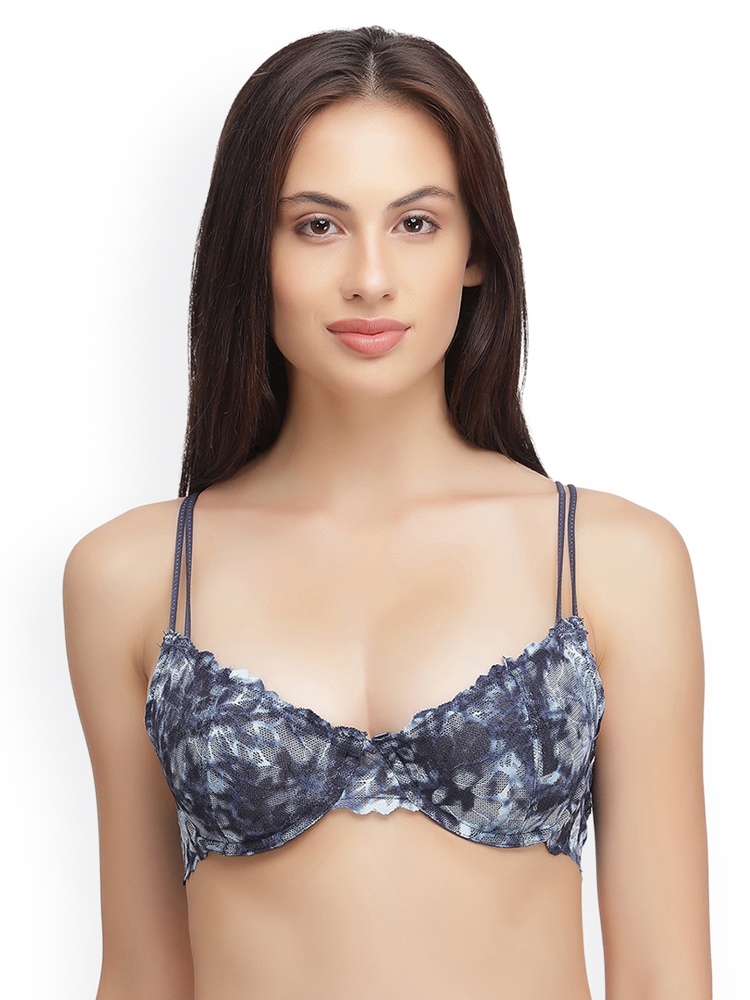 Clovia Red Lace Half Coverage Padded Under-Wired Bralette Bra