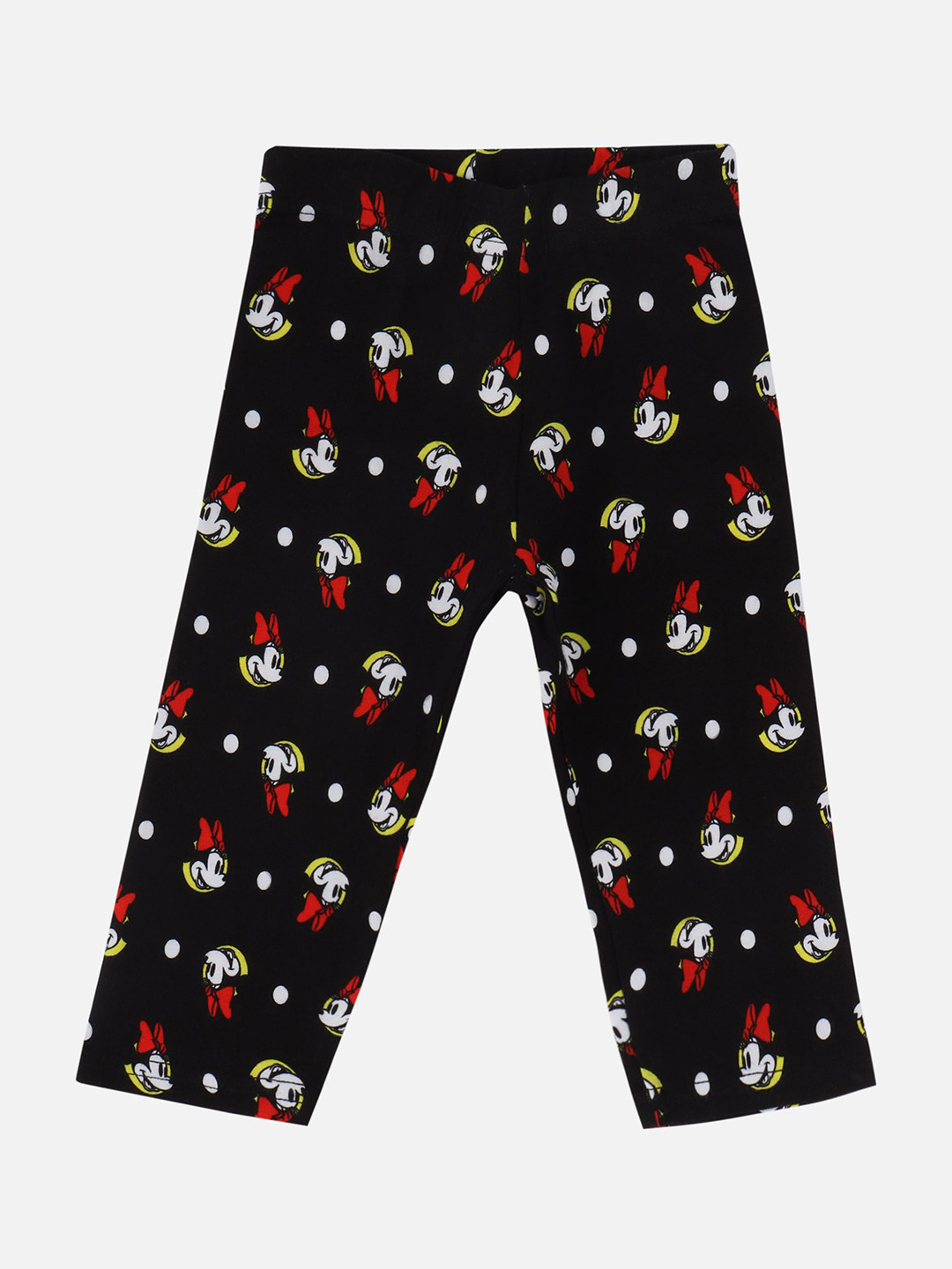 Bodycare Kids Girls Black & Red Printed Cotton Leggings