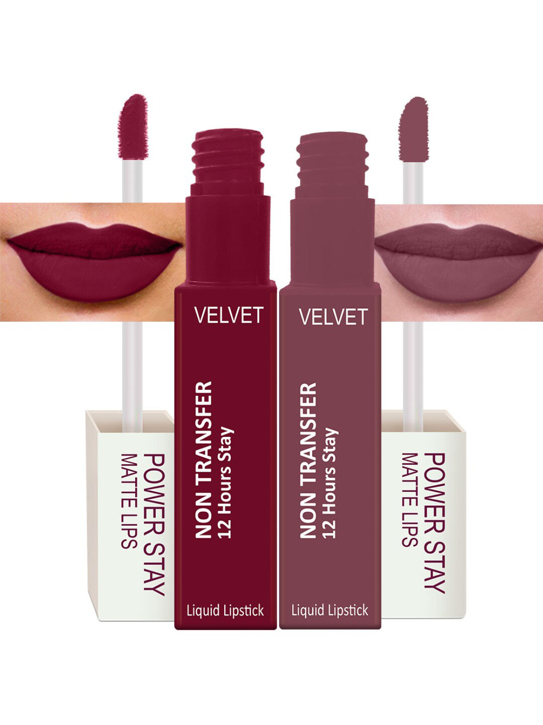 PERPAA Set Of 2 Waterproof Liquid Matte Power Stay Lipstick 100gm