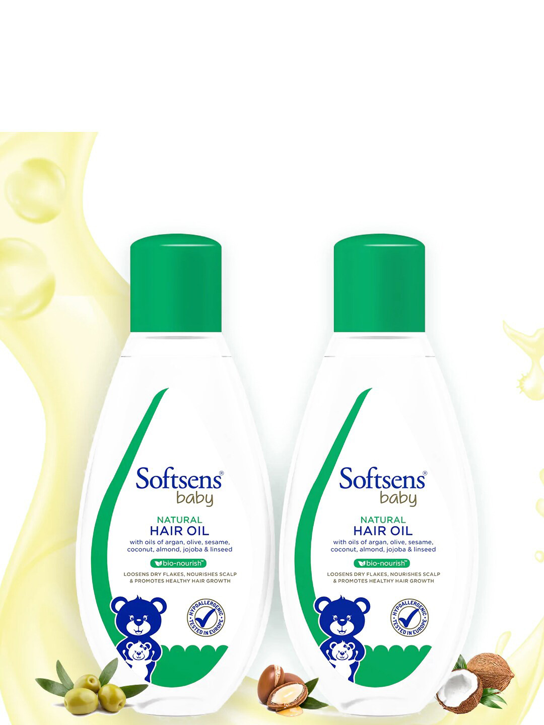 Softsens Baby Bio Nourish Set Of 2 Natural Hair Oil 200ml