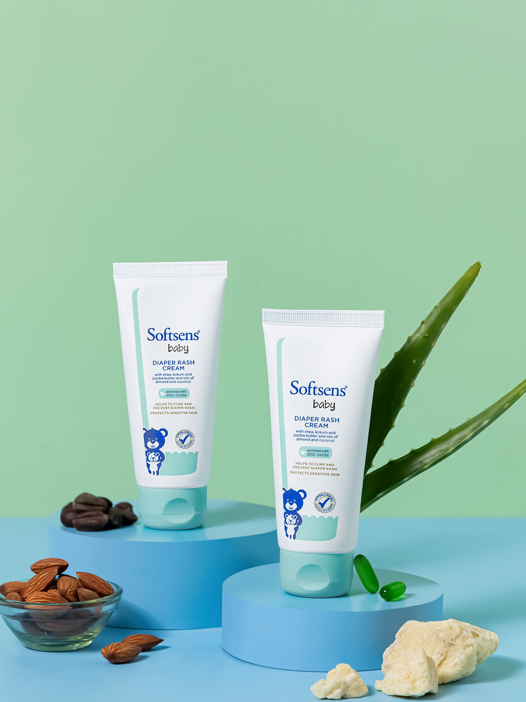 Softsens Set Of 2 Enriched with Zinc Oxide Baby Diaper Rash Cream 100g