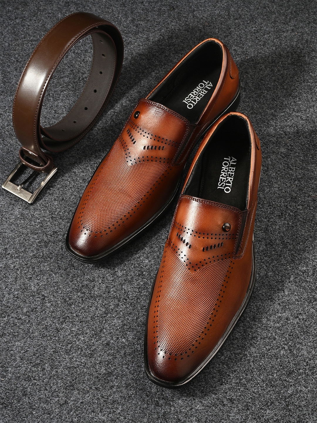 Buy Alberto Torresi Men Tan Perforations Formal Loafers Formal Shoes for Men 20482292 Myntra
