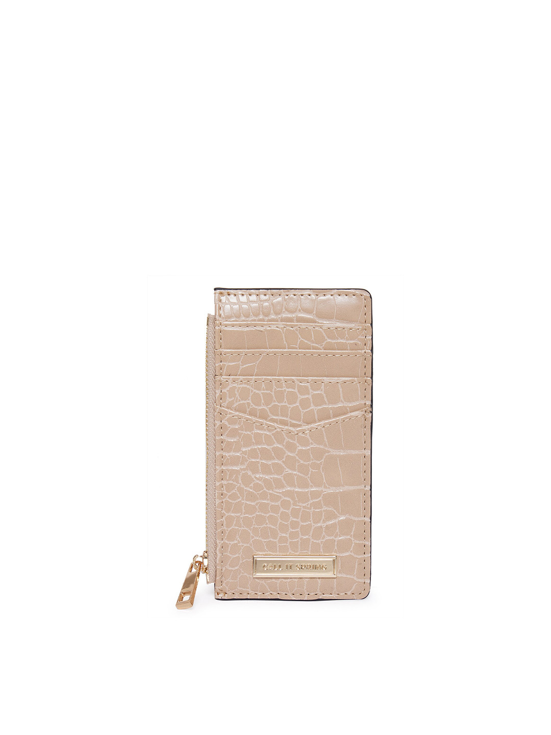 Call It Spring Women Tan Brown Textured Card Holder