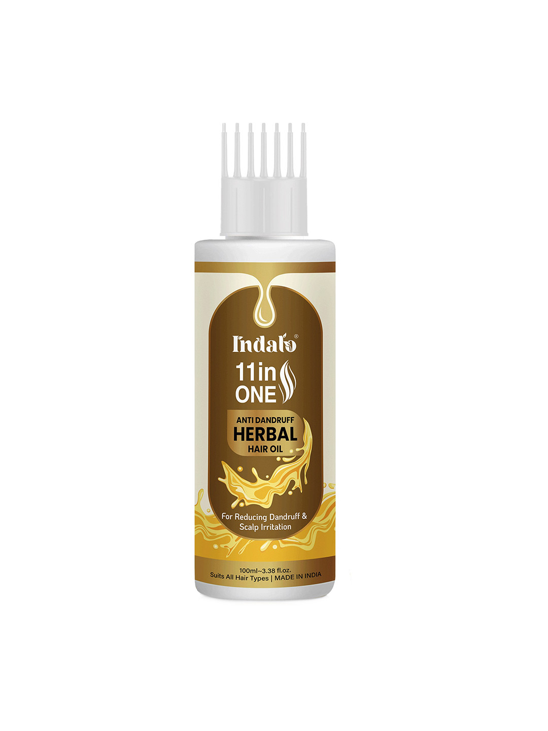 INDALO 11-in-One Herbal Anti-Dandruff Hair Oil with Neem & Brahmi - 100ml