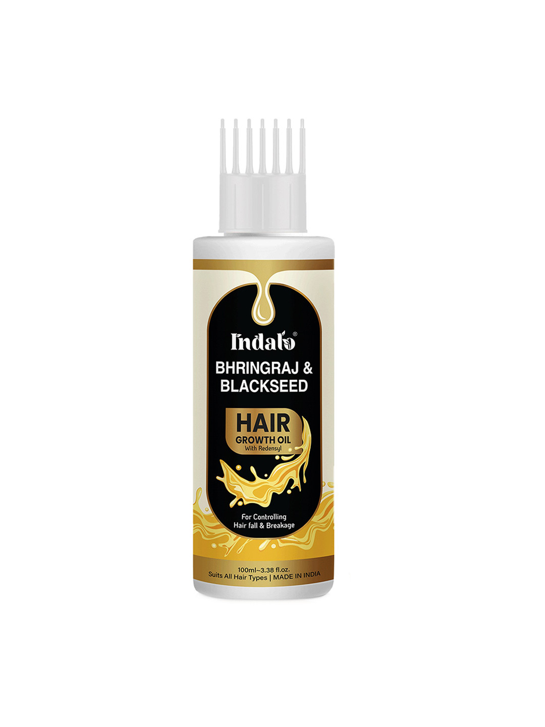 INDALO Bhringraj & Blackseed Hair Growth Oil with Redensyl for Controlling Hair Fall-100ml