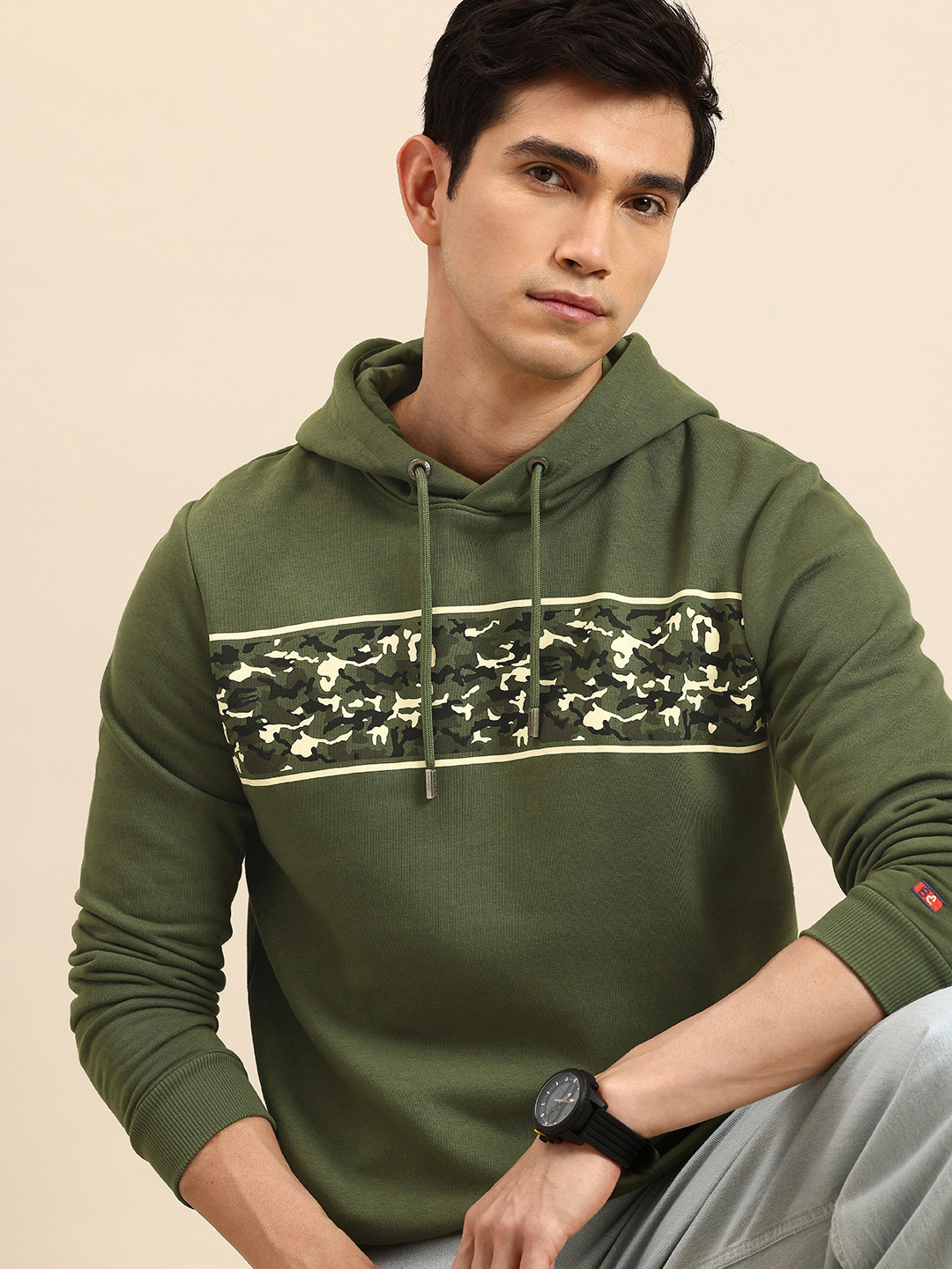 Being Human Graphic Printed Hooded Sweatshirt