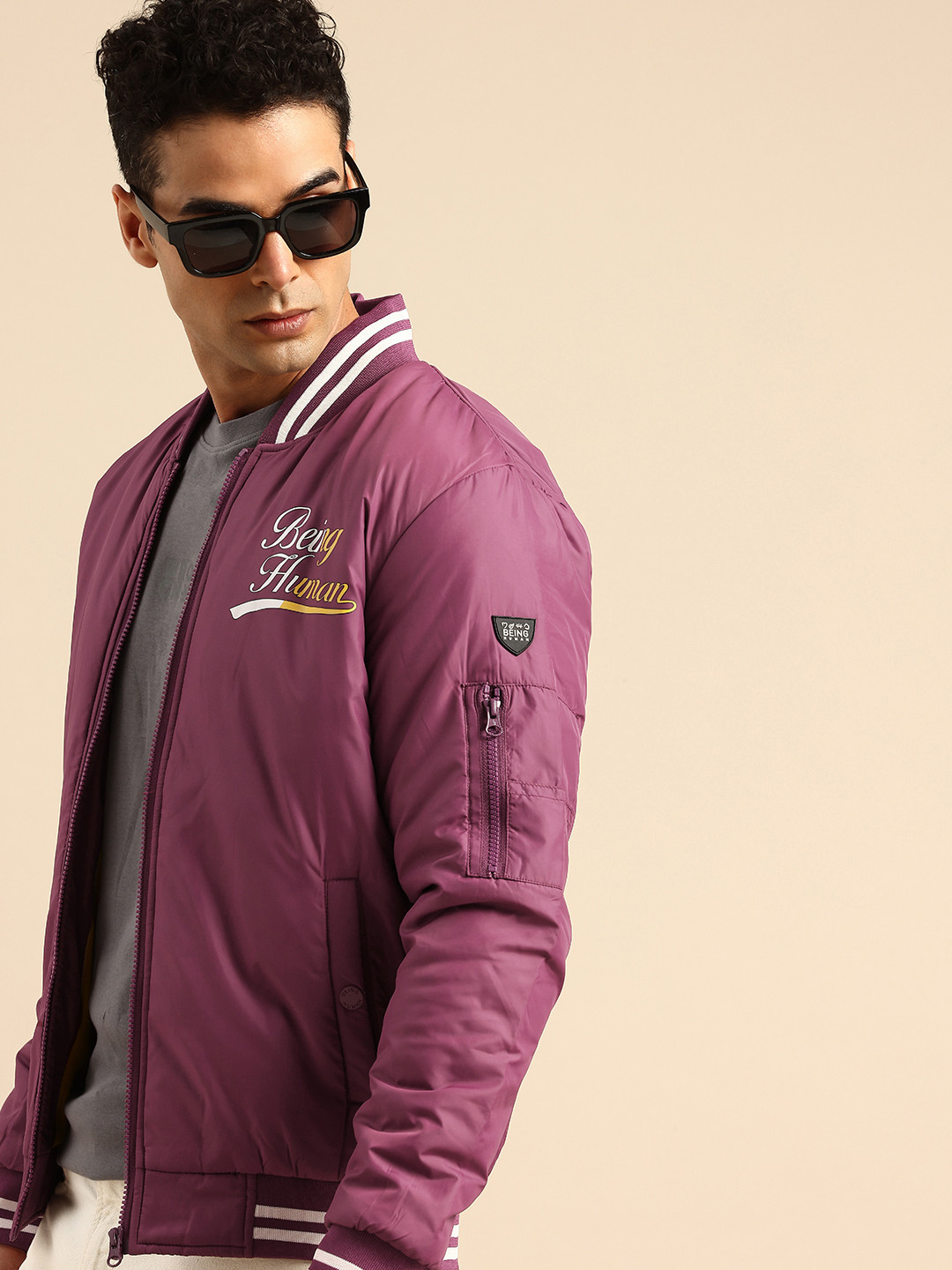 Being Human Stand Collar Padded Jacket