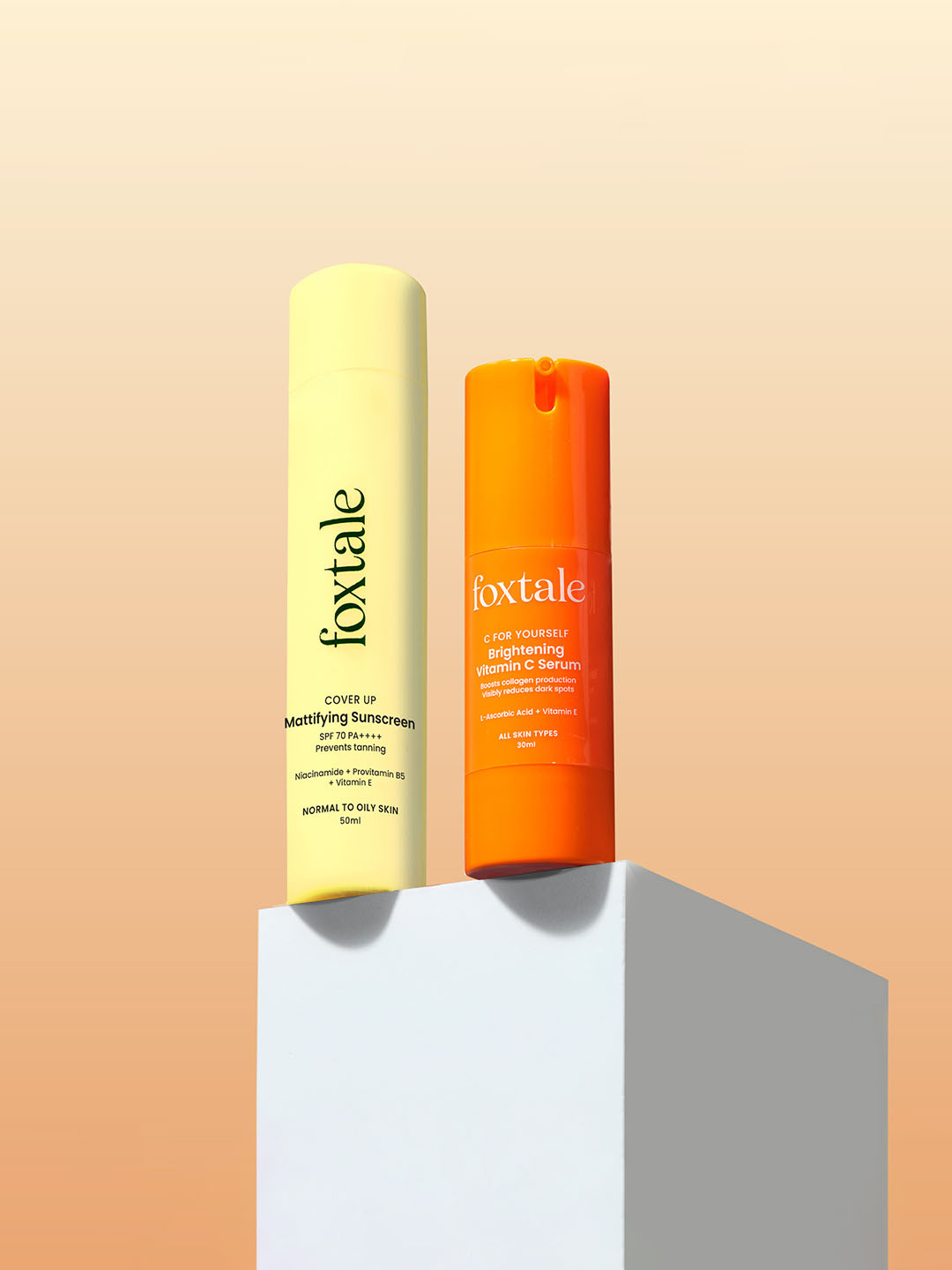 FoxTale Set Of 2 Orange Vitamin C Serum & Matte Finish Sunscreen