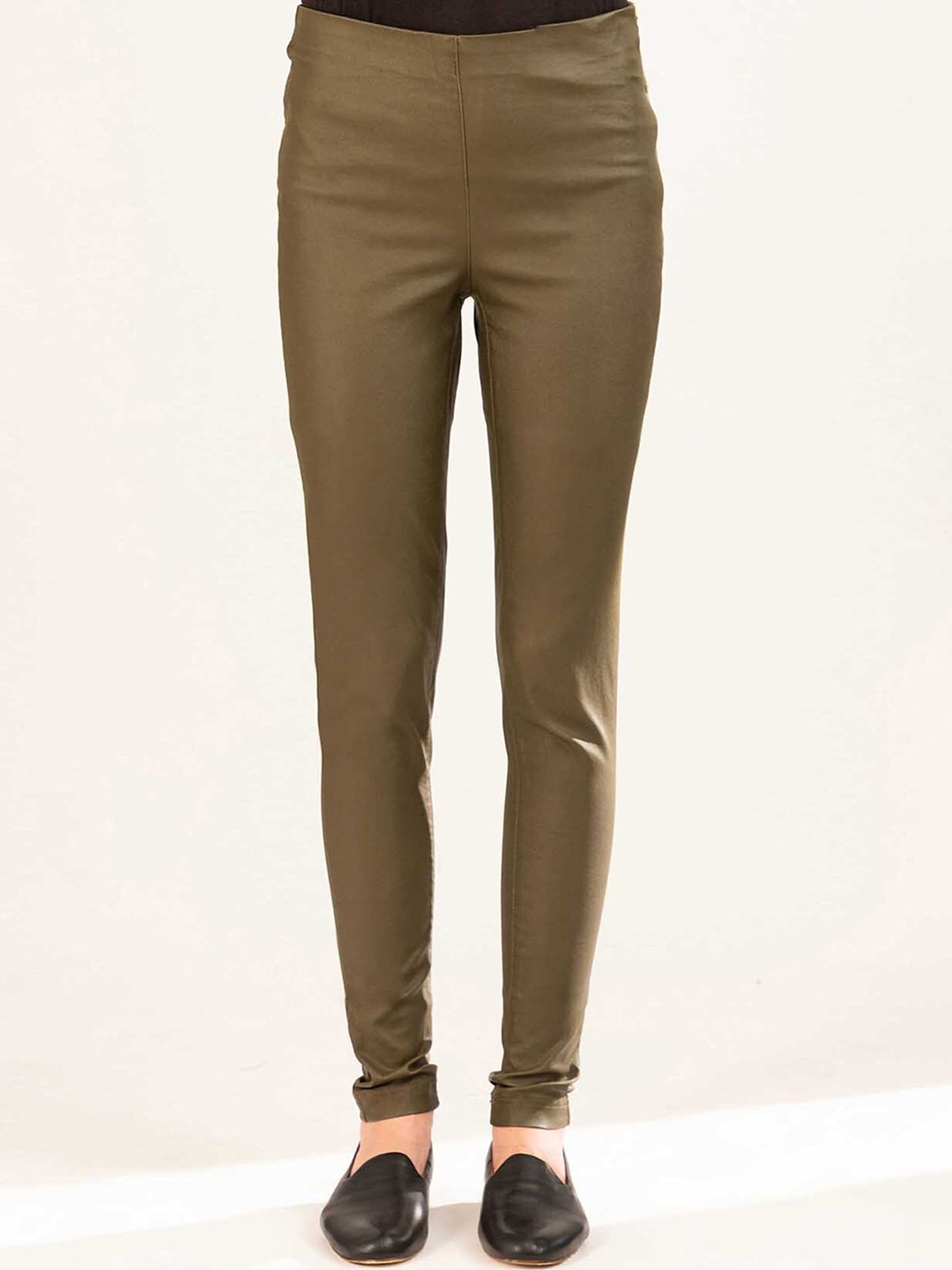 B Copenhagen Women Green Chinos Trousers