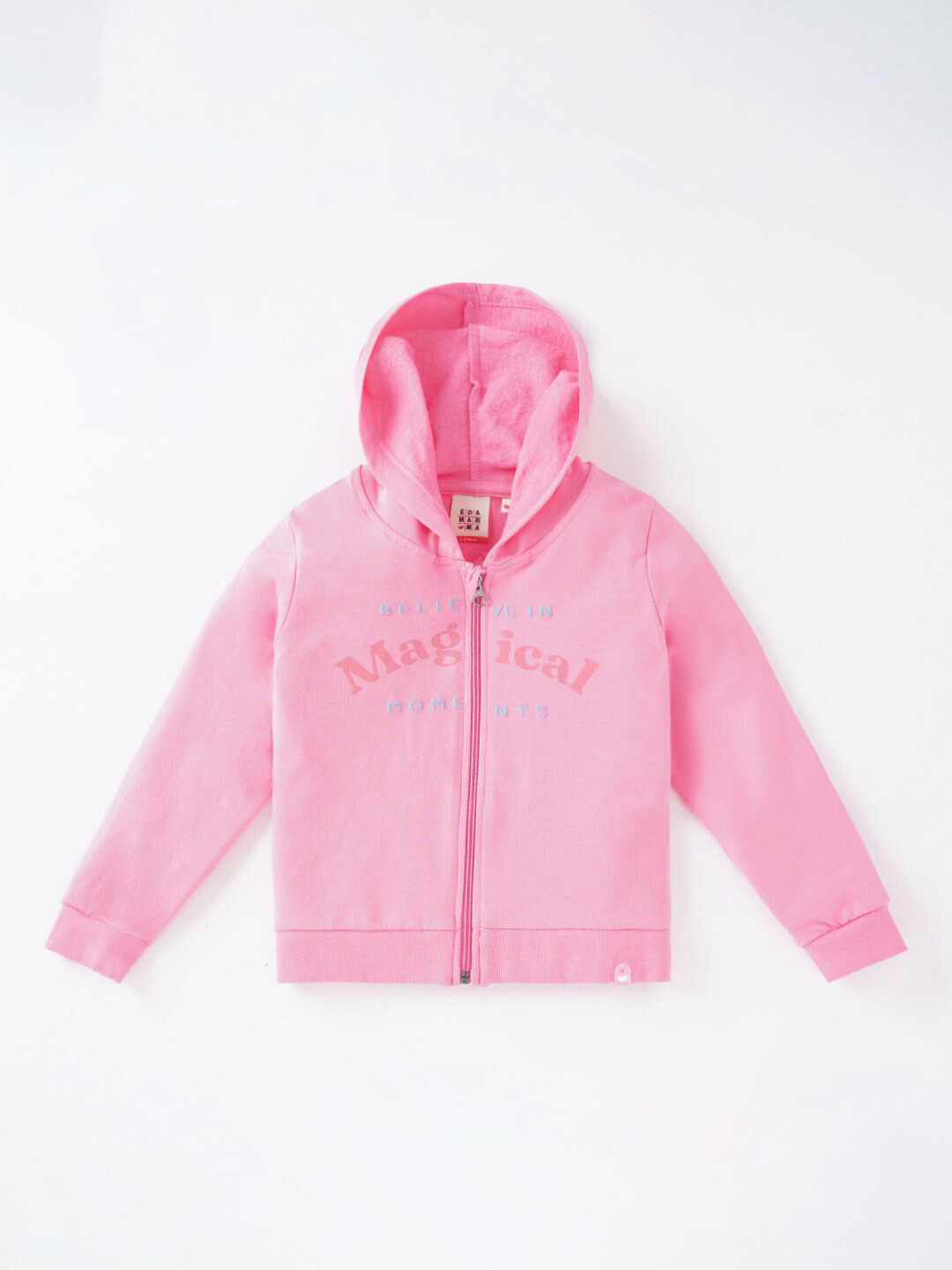 Ed-a-Mamma Girls Pink Crop Denim Jacket with Embroidered