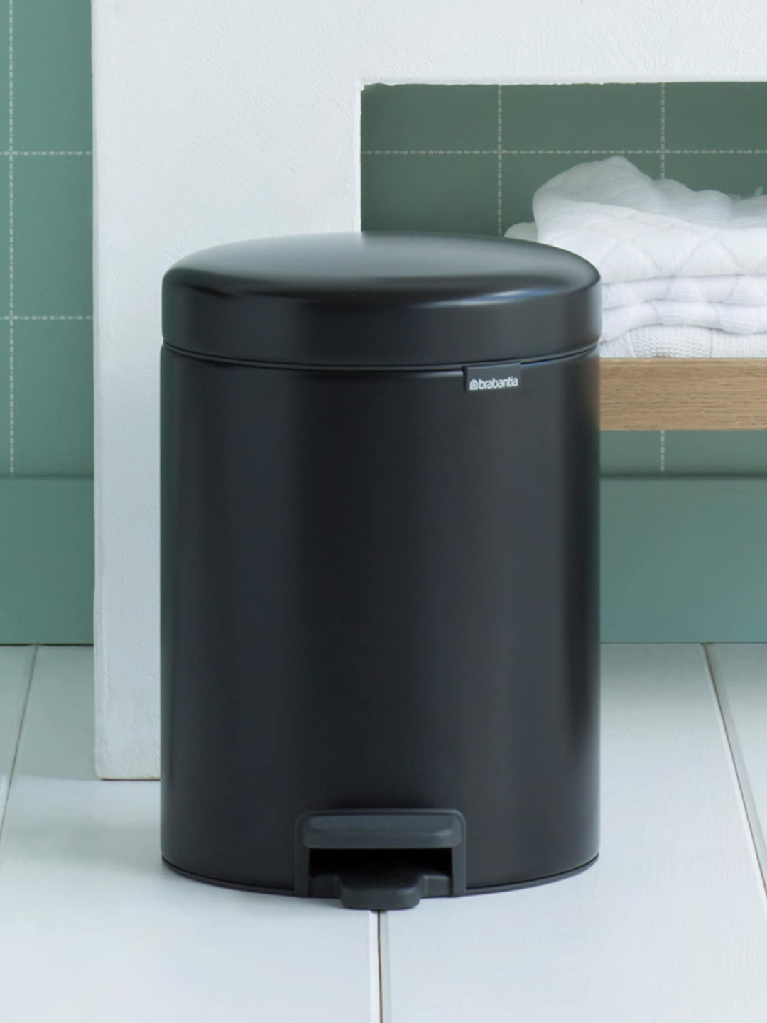 Brabantia Black Solid Pedal Bin 5 Ltr