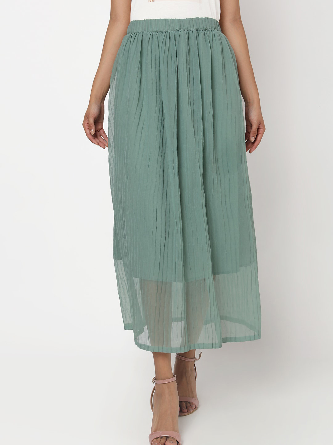 Smarty Pants Women Olive Green Solid Skirts