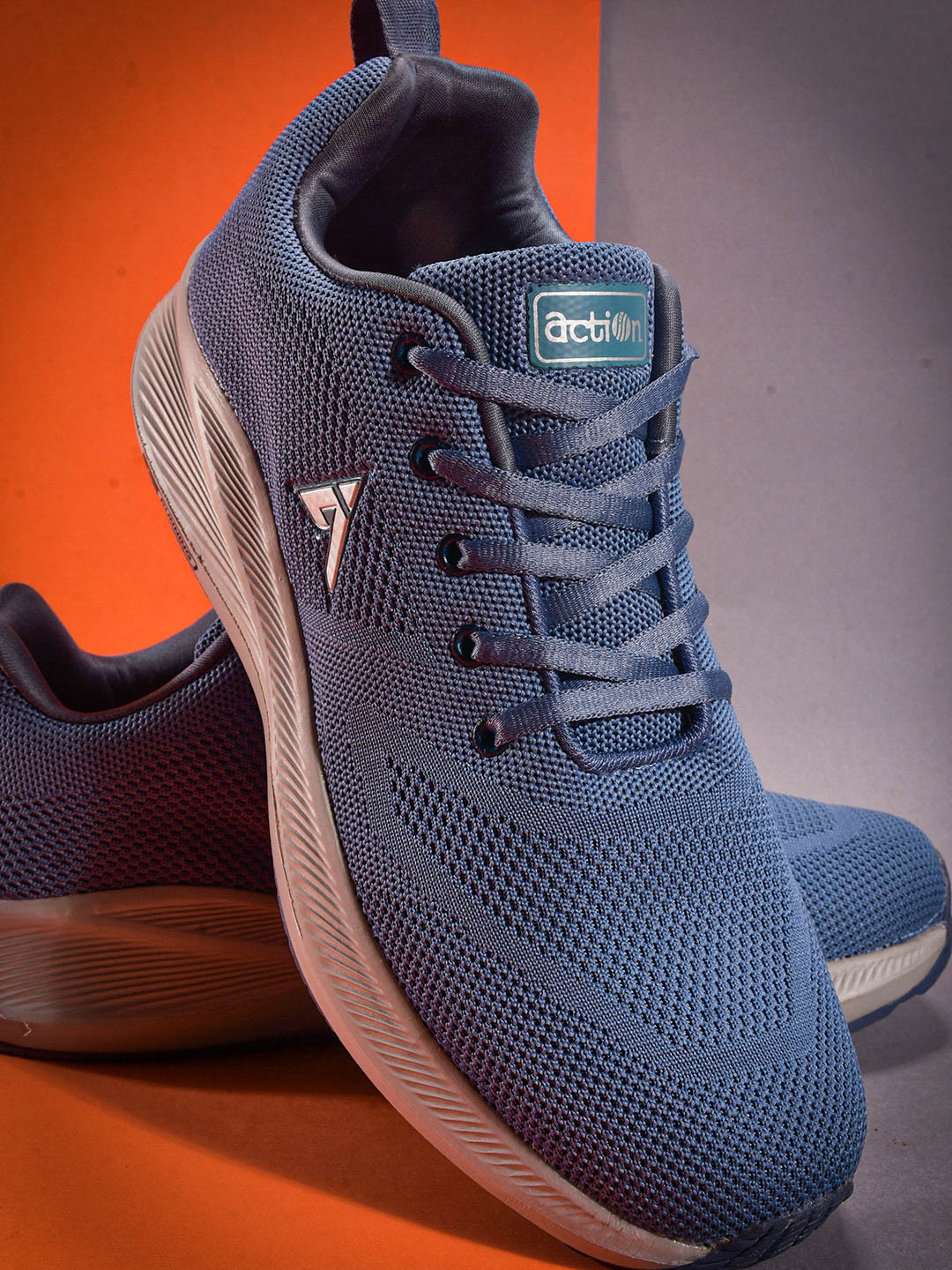 Action Men Blue Mesh Running Non-Marking Shoes