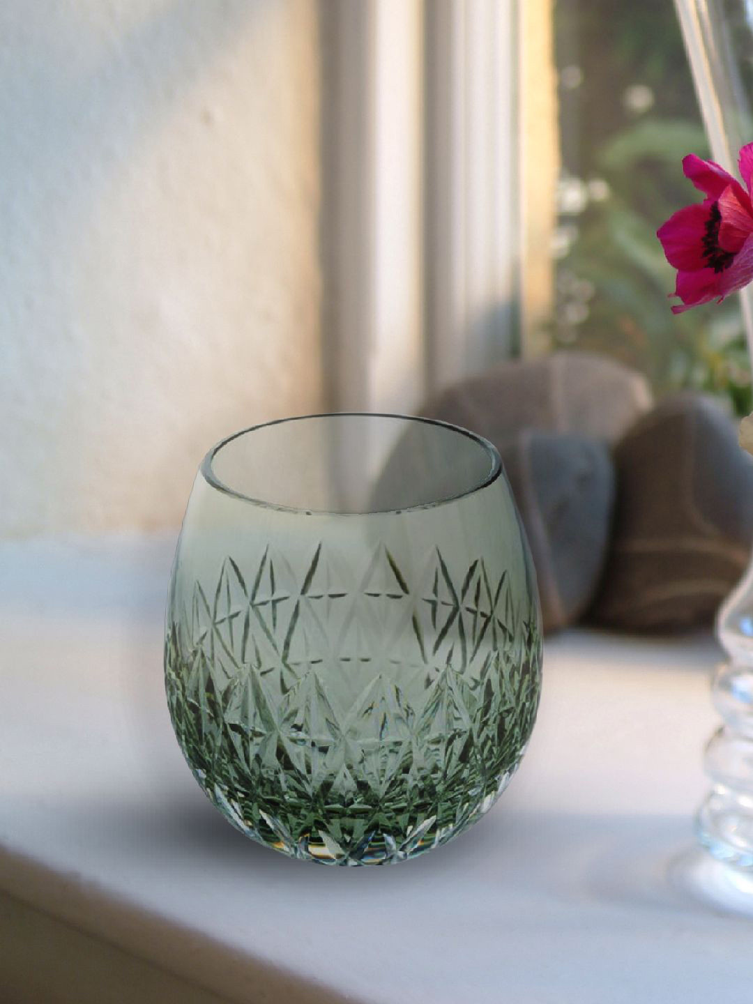 Royal Brierley Green Textured Glass Tumbler
