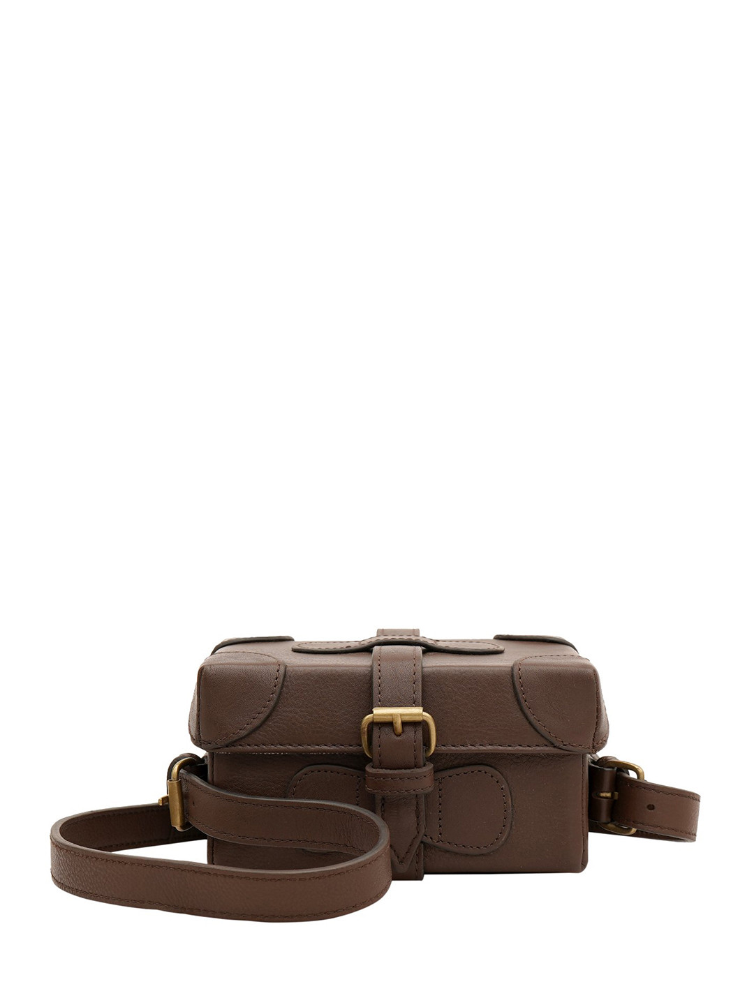 Hidesign Brown Leather Structured Satchel