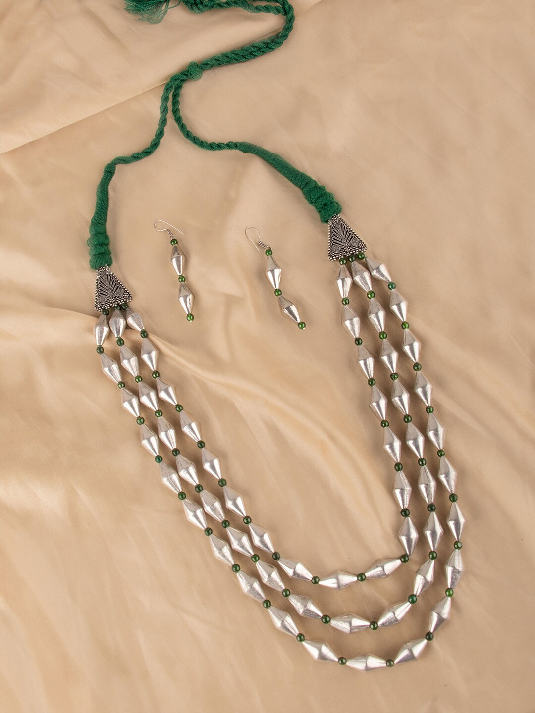 Ozanoo Women Silver-Plated Layered Jewellery Set
