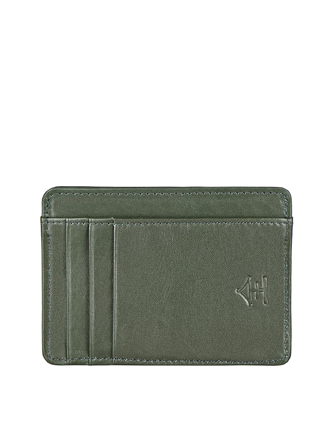 Hidesign Women Green Textured Leather Card Holder