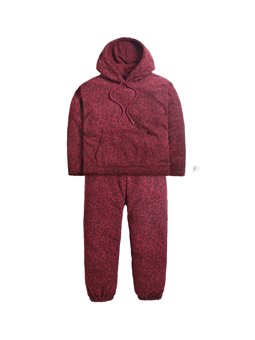 LILL Women Maroon Printed Sweatshirts With Jogger