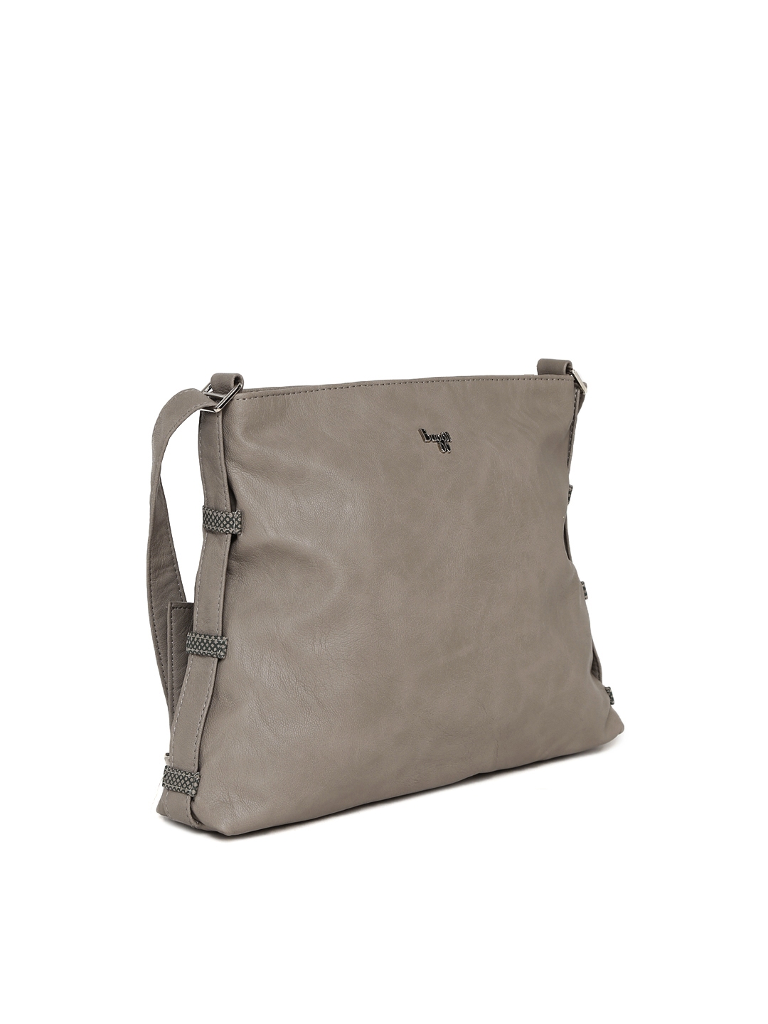 Baggit Taupe Solid Sling Bag Handbags For Women 2049632 Myntra Image