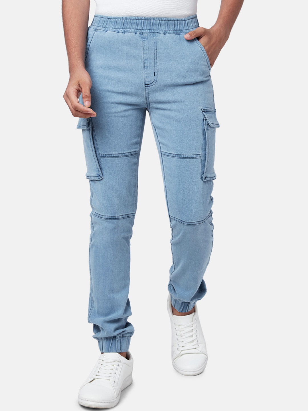 Coolsters by Pantaloons Boys Blue Tapered Fit Easy Wash Pleated Joggers