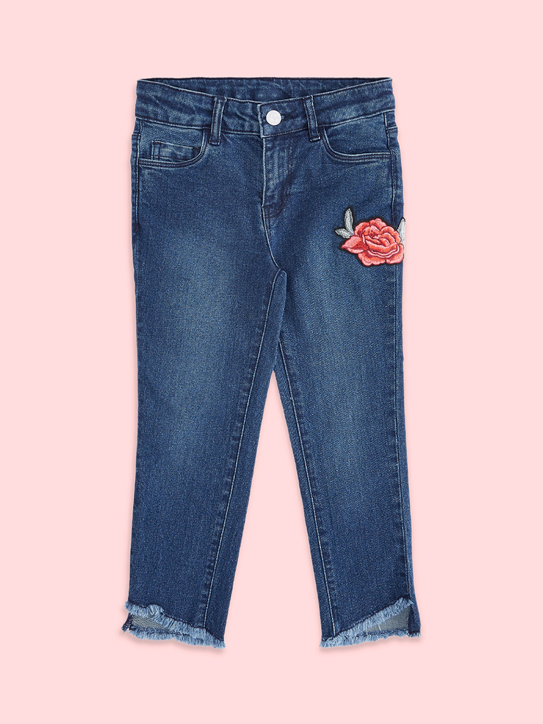 Pantaloons Junior Girls Blue Flared Light Fade Cotton Jeans