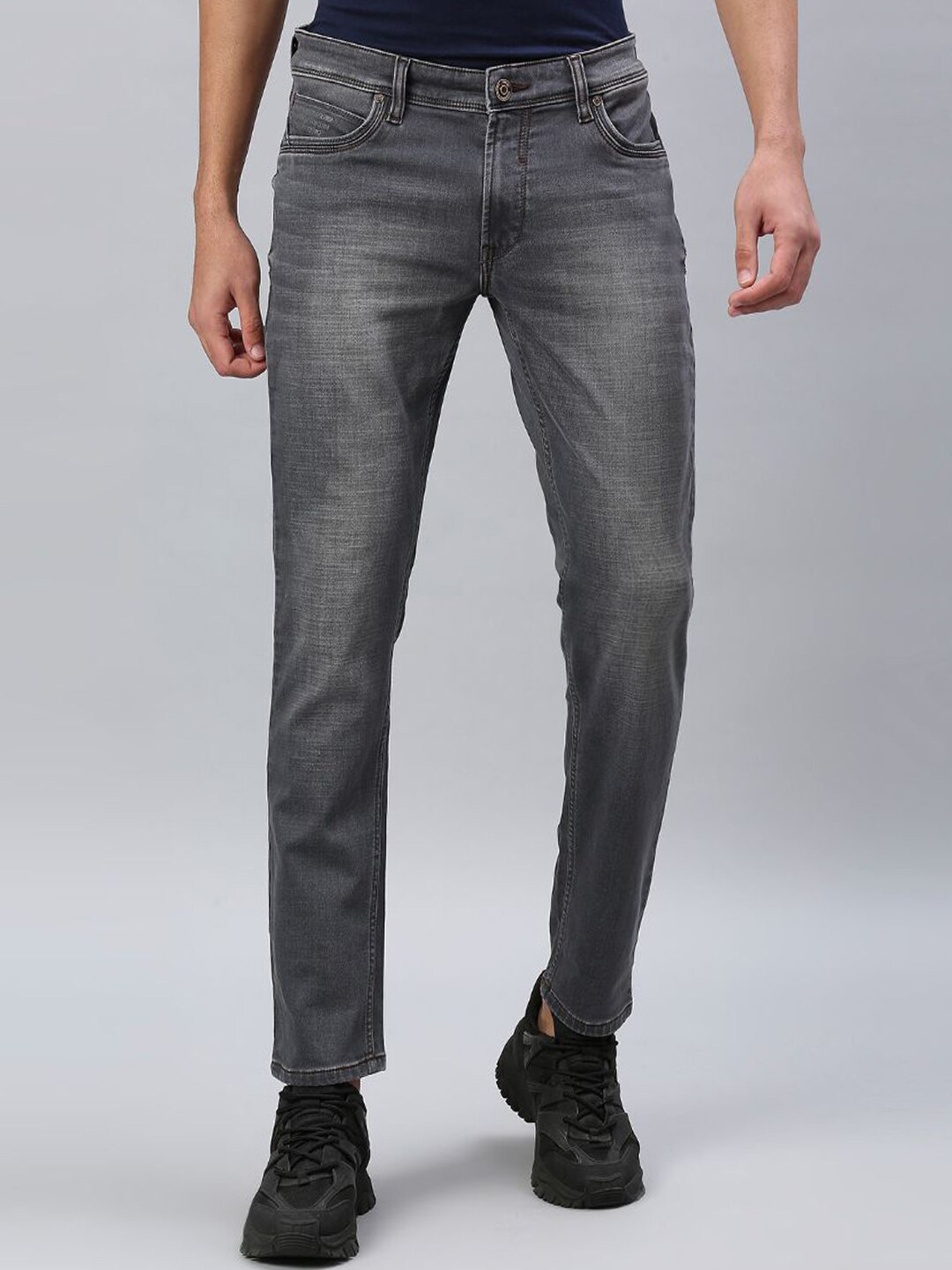 ROCKING SWAMY Men Grey Slim Fit Light Fade Cotton Stretchable Jeans