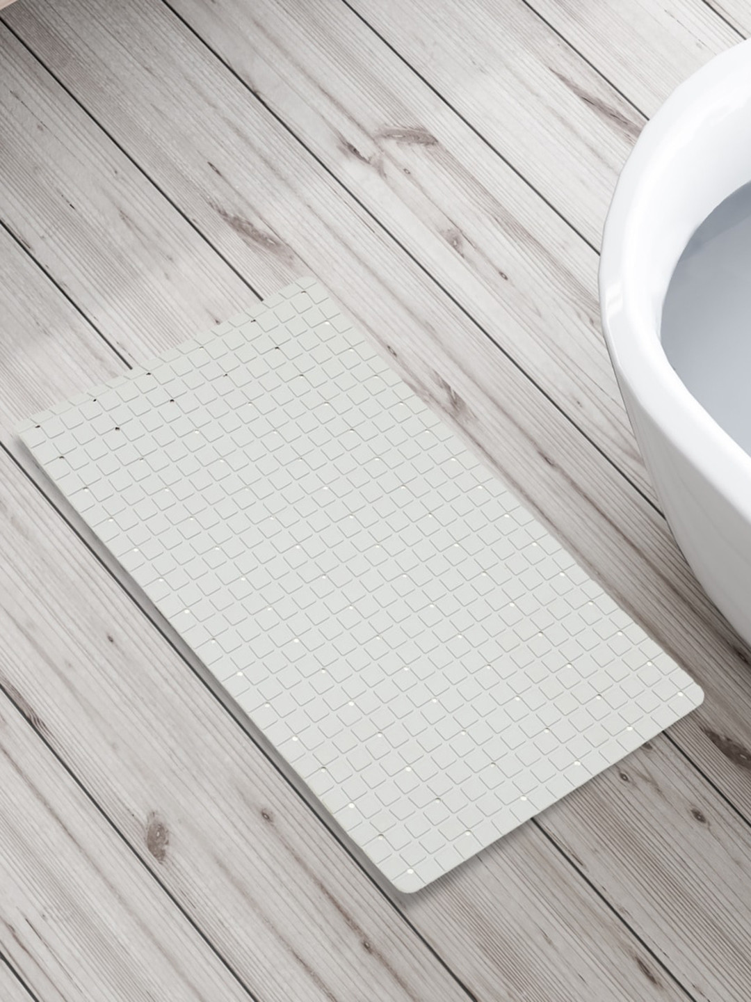 Home Centre Grey Textured TPE Slip-Resistant Shower Mat