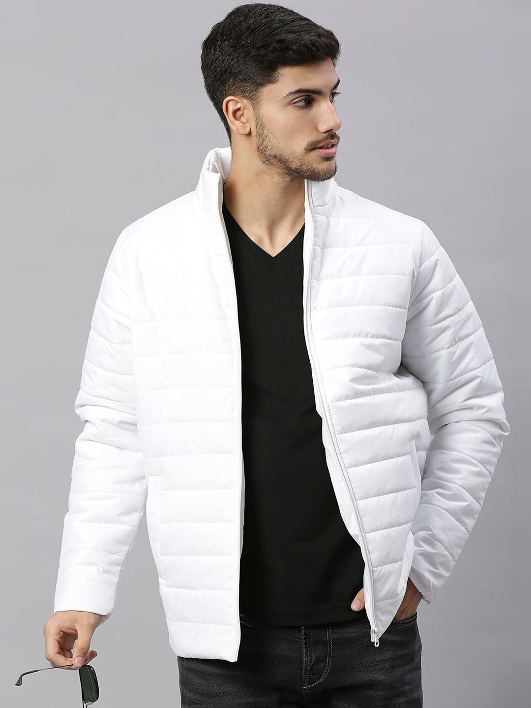 Dennis Lingo Men White Puffer Jacket