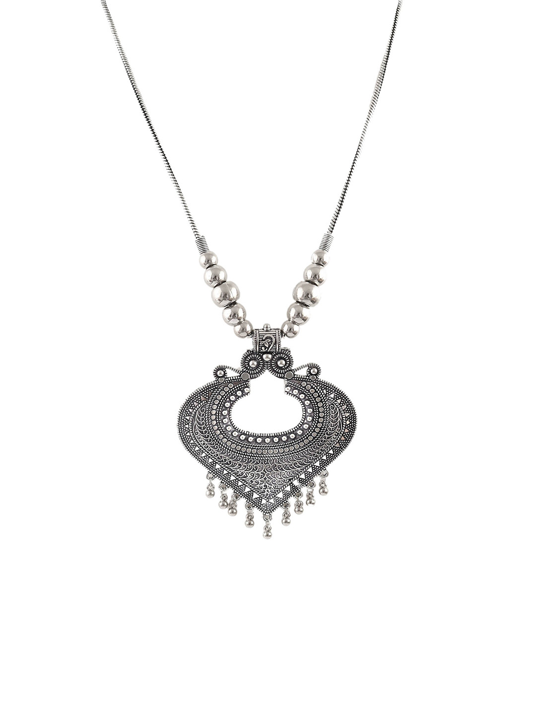 Jewar Mandi Silver-Plated Oxidised Necklace