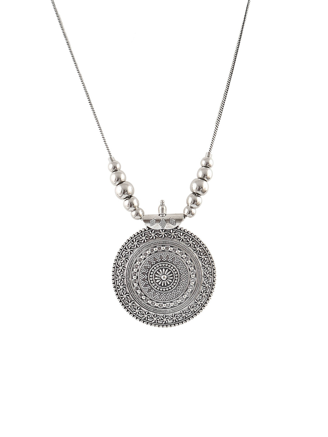 Jewar Mandi Silver-Plated Oxidised Necklace