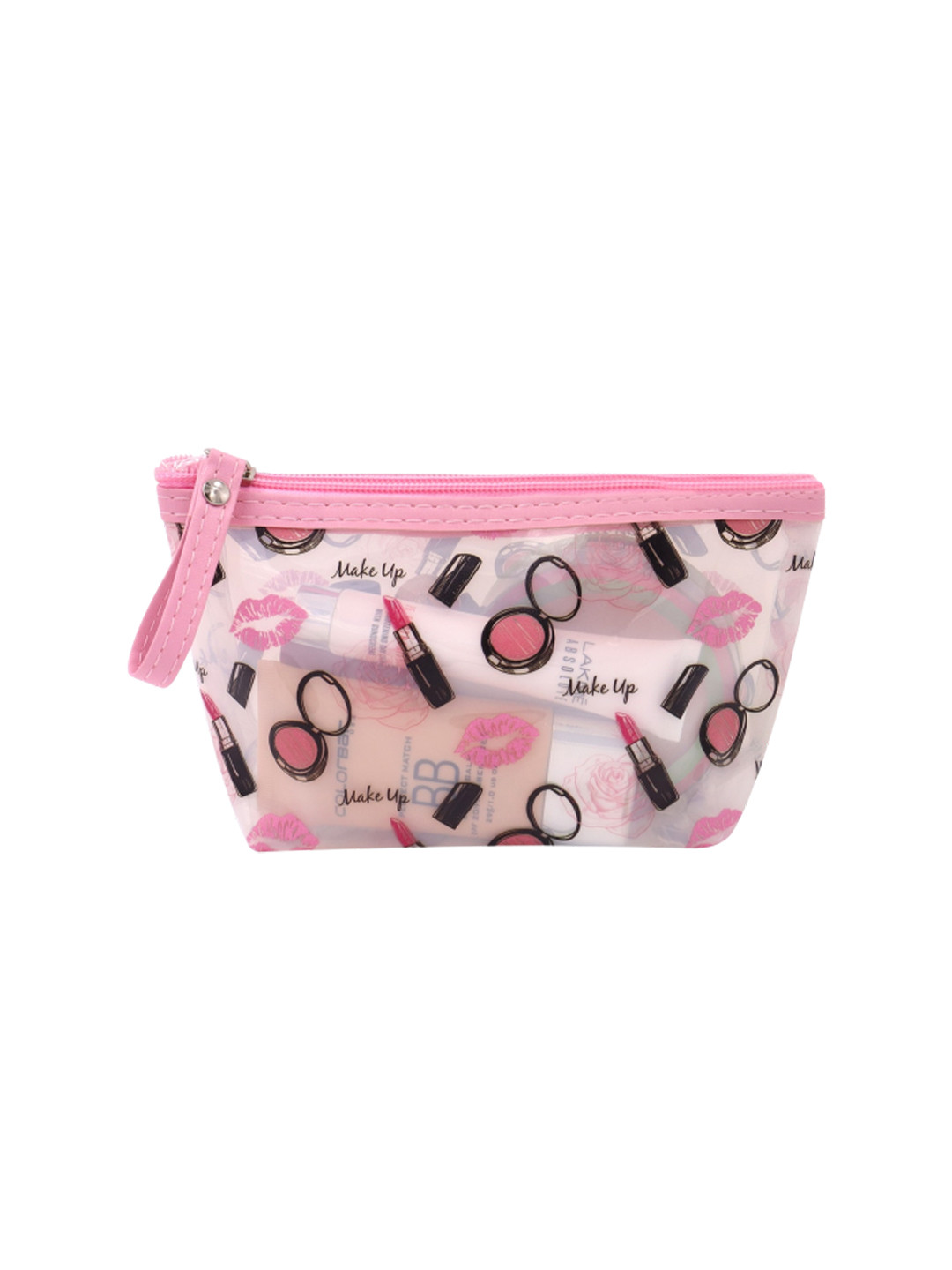 NFI essentials Women Transparent & Pink Printed Travel Pouch