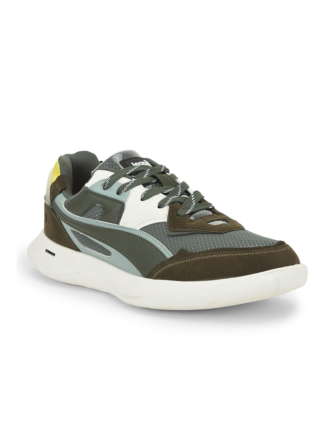 Liberty Men Green Mesh Walking Non-Marking Shoes