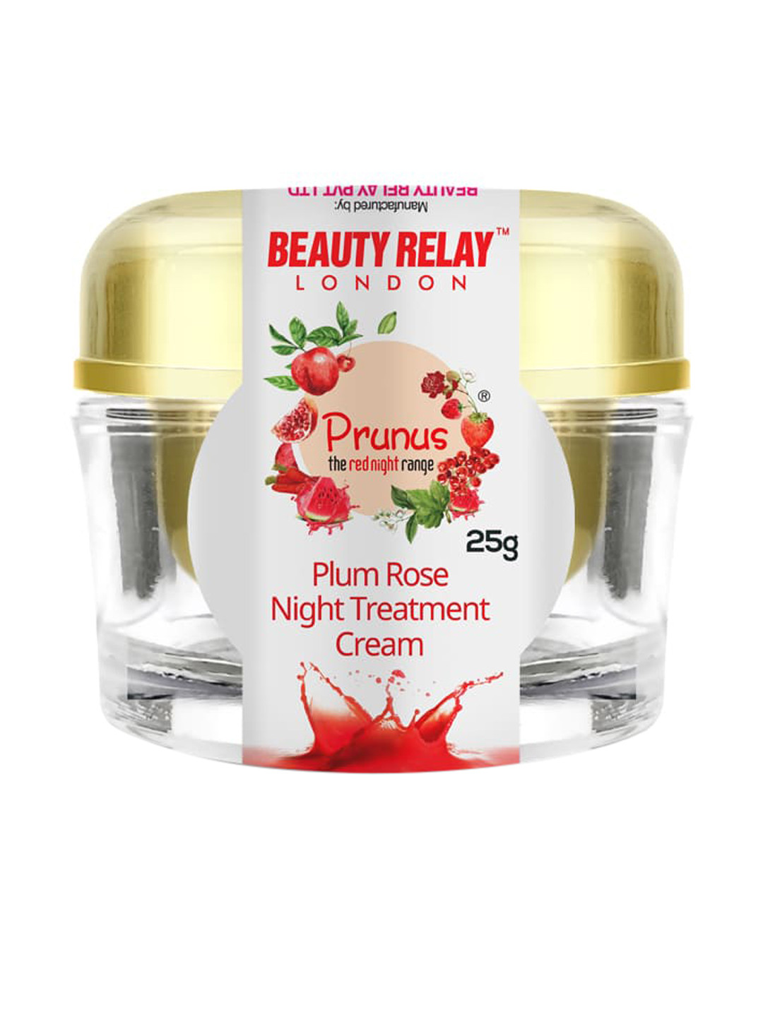 BeautyRelay London Prunus Plum Rose Night Treatment Face Cream - 25 g