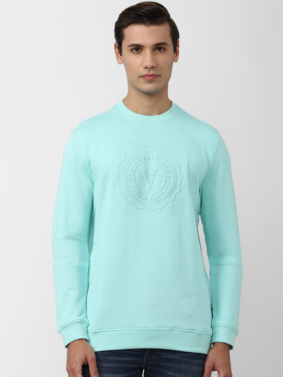 Van Heusen Sport Men Green Printed Sweatshirt
