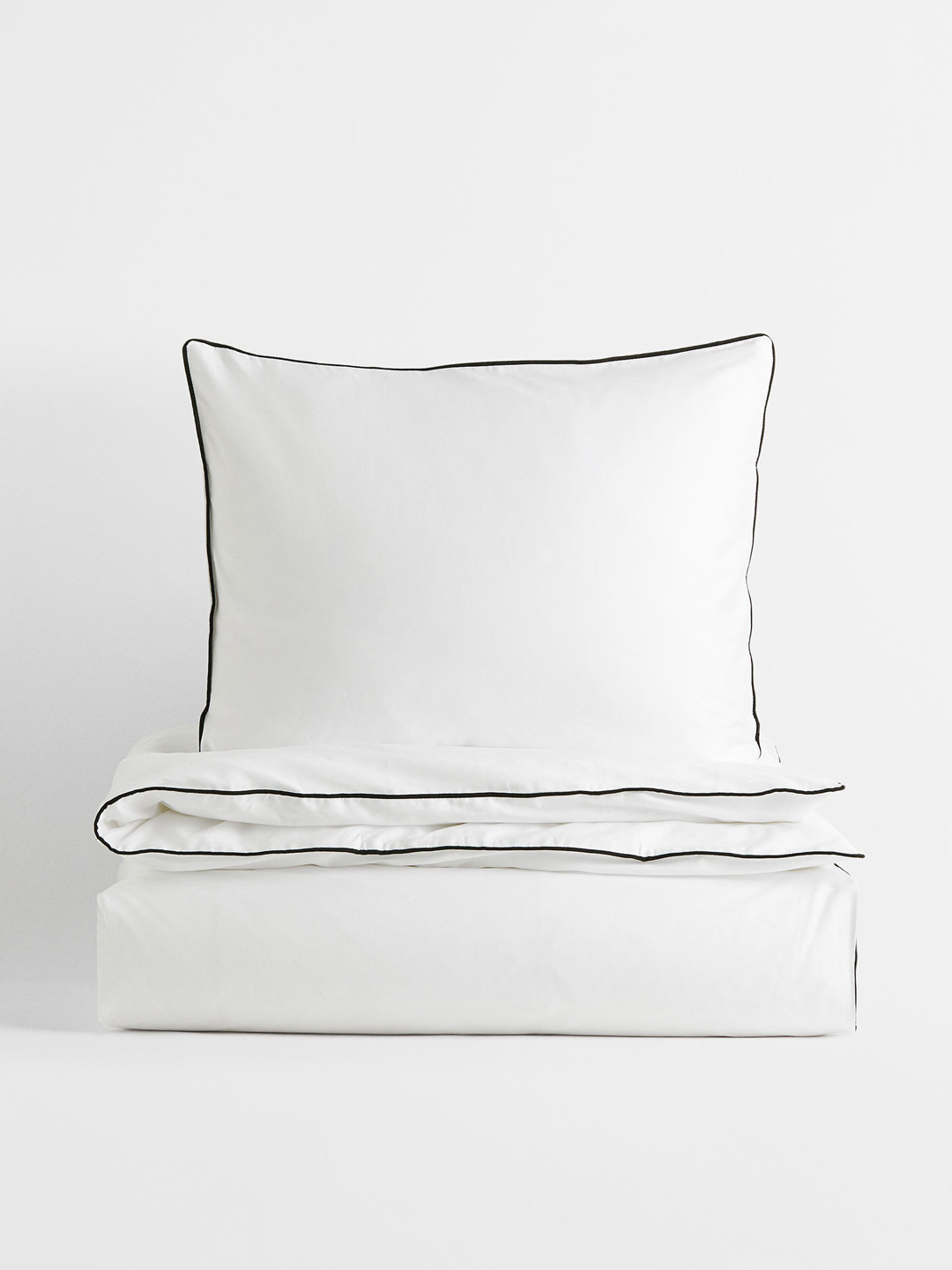 H&M White Cotton Sateen Single Duvet Cover Set