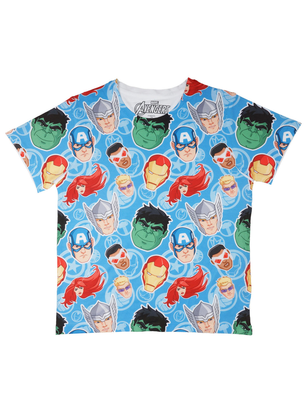 Marvel by Wear Your Mind Boys Blue & White Printed Round Neck T-shirt