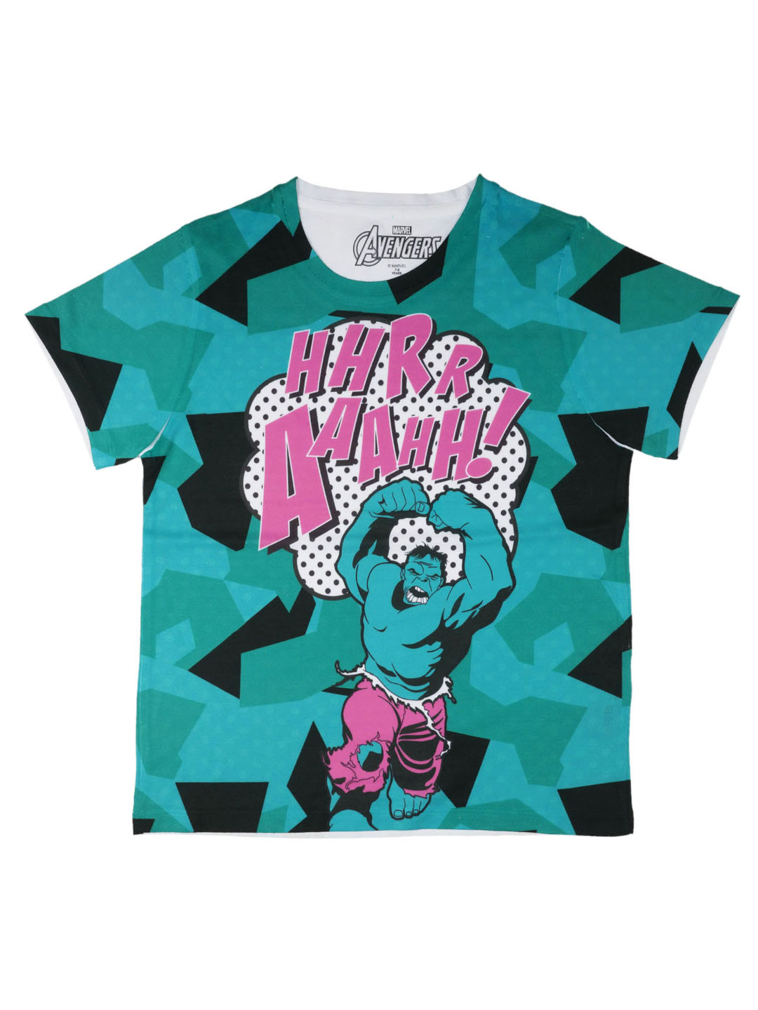 Marvel by Wear Your Mind Boys Green Hulk Printed Round Neck T-shirt