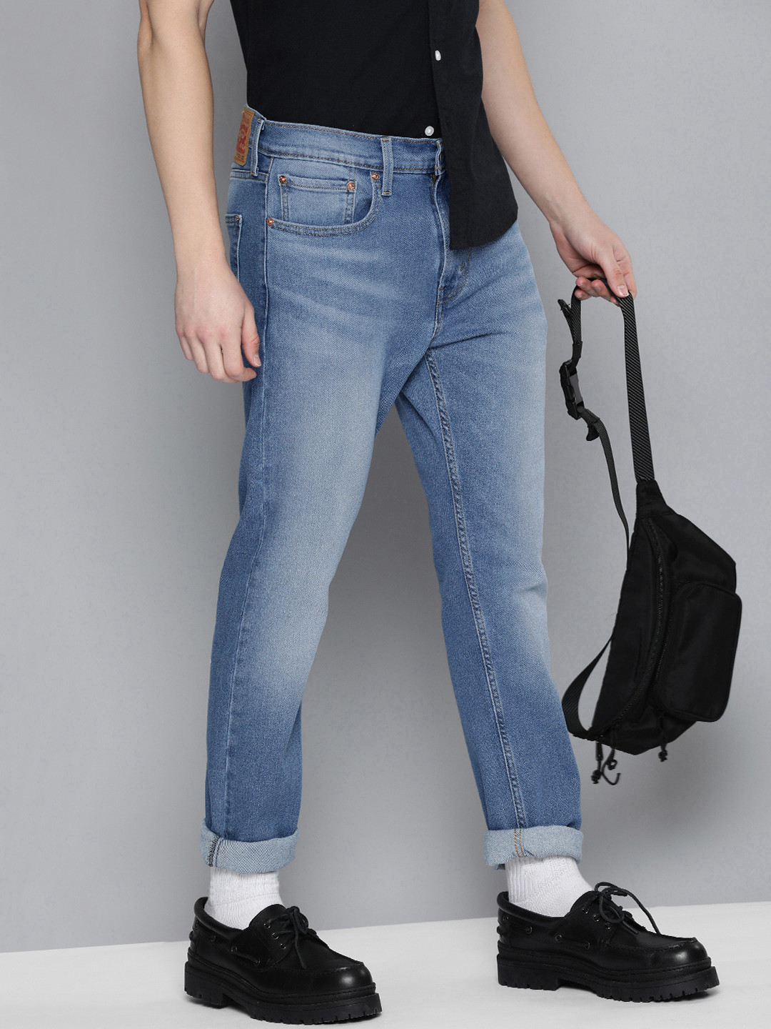 Levis Men Slim Fit Mid-Rise Heavy Fade Acid Wash Jeans