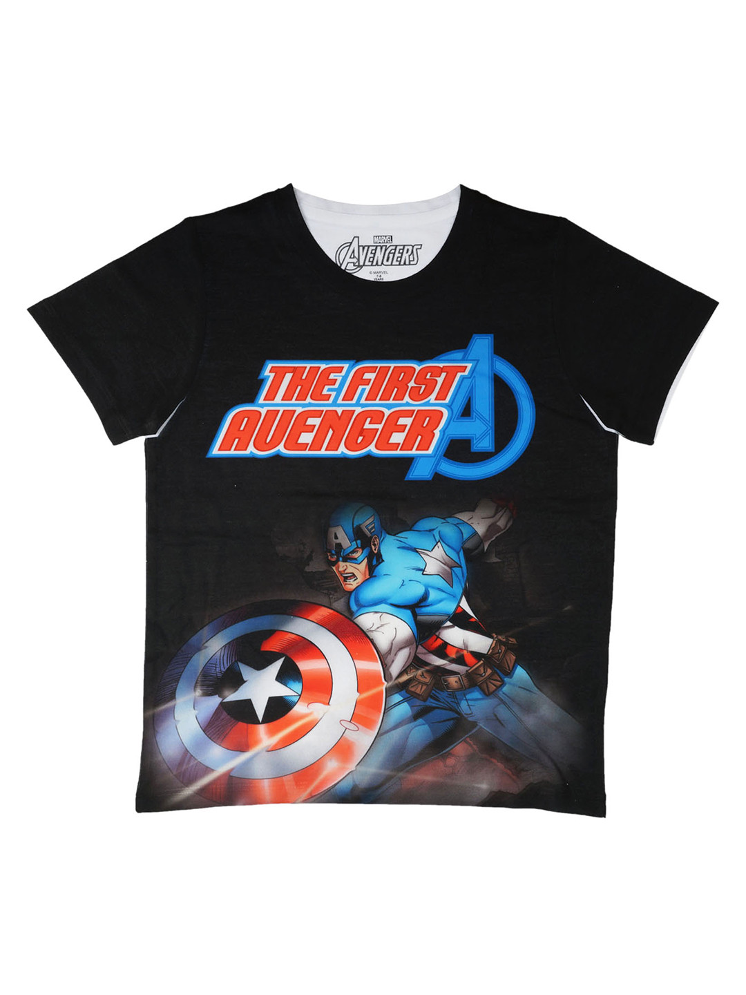 Marvel by Wear Your Mind Boys Black Printed Round Neck Captain America T-shirt