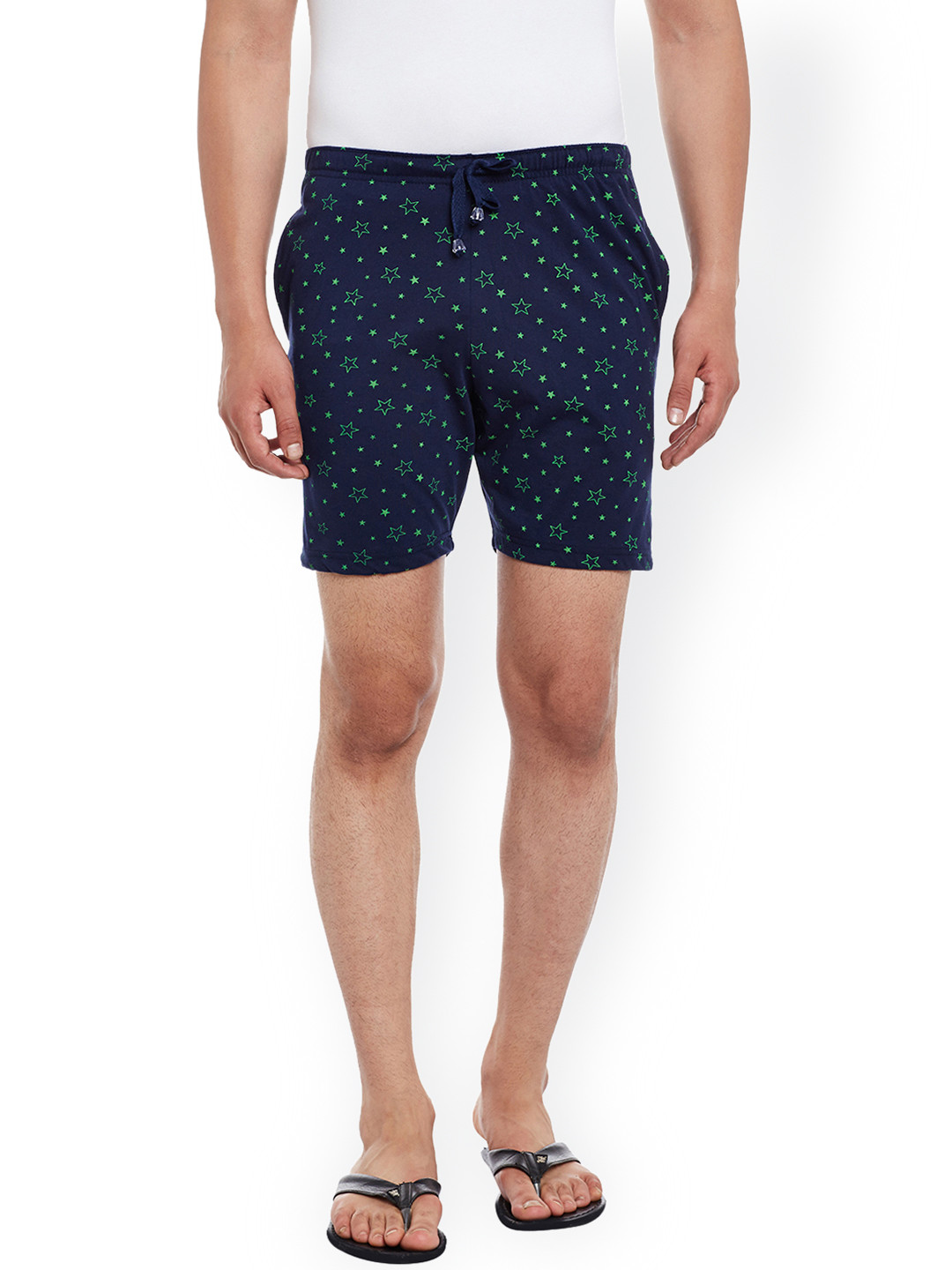MACK JONNEY Navy Printed Lounge Shorts D11-PRT-NO.1